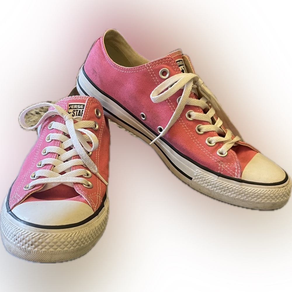 Size 11 Women/9 Men - Pink Converse All Stars - Low Tops